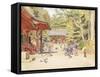 A Street Scene, Japan-Walter Frederick Roofe Tyndale-Framed Stretched Canvas