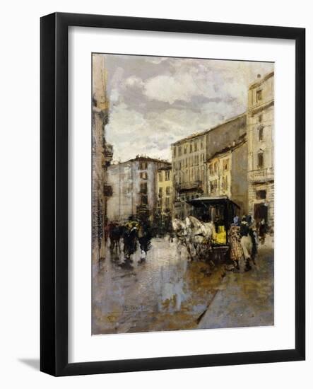 A Street Scene, Milan-Mose Bianchi-Framed Giclee Print