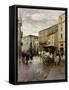 A Street Scene, Milan-Mose Bianchi-Framed Stretched Canvas