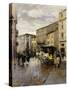 A Street Scene, Milan-Mose Bianchi-Stretched Canvas