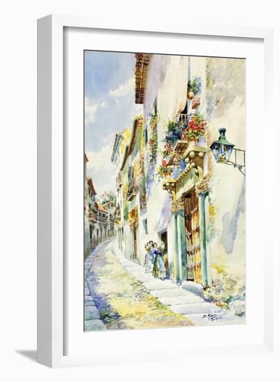 A Street Scene, Toledo-Marin Higuero Enrique-Framed Giclee Print