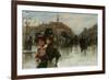 A Street Scene with Elegant Ladies, Paris-Max Lugi-Framed Giclee Print