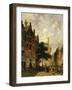 A Street Scene with Numerous Figures-Adrianus Eversen-Framed Giclee Print