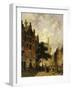 A Street Scene with Numerous Figures-Adrianus Eversen-Framed Giclee Print