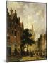 A Street Scene with Numerous Figures-Adrianus Eversen-Mounted Giclee Print