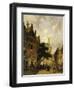 A Street Scene with Numerous Figures-Adrianus Eversen-Framed Giclee Print