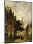 A Street Scene with Numerous Figures-Adrianus Eversen-Mounted Giclee Print