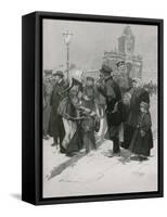 A Street Vendor of Salt Herrings-Frederic De Haenen-Framed Stretched Canvas