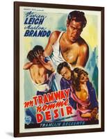 A Streetcar Named Desire, Belgian Movie Poster, 1951-null-Framed Art Print