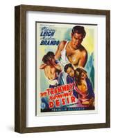 A Streetcar Named Desire, Belgian Movie Poster, 1951-null-Framed Art Print