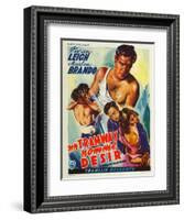 A Streetcar Named Desire, Belgian Movie Poster, 1951-null-Framed Art Print