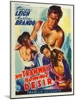 A Streetcar Named Desire, Belgian Movie Poster, 1951-null-Mounted Art Print