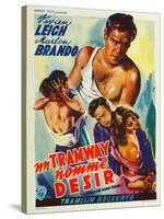 A Streetcar Named Desire, Belgian Movie Poster, 1951-null-Stretched Canvas