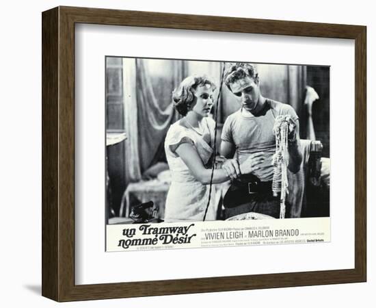 A Streetcar Named Desire, French Movie Poster, 1951-null-Framed Art Print