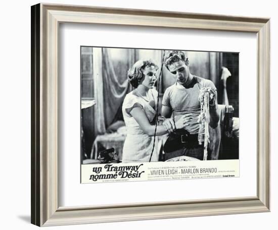 A Streetcar Named Desire, French Movie Poster, 1951-null-Framed Art Print