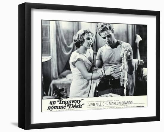 A Streetcar Named Desire, French Movie Poster, 1951-null-Framed Art Print