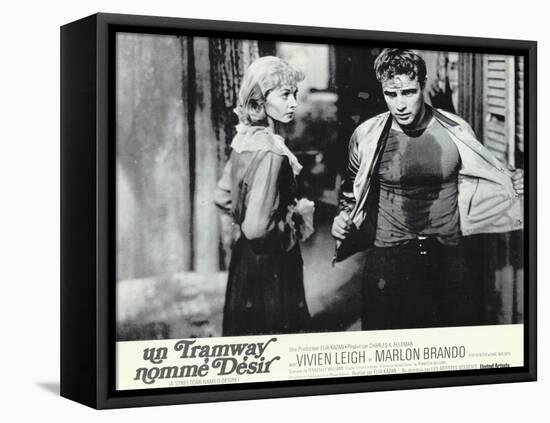 A Streetcar Named Desire, French Movie Poster, 1951-null-Framed Stretched Canvas