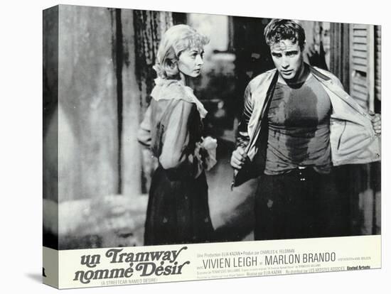 A Streetcar Named Desire, French Movie Poster, 1951-null-Stretched Canvas