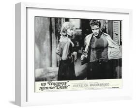 A Streetcar Named Desire, French Movie Poster, 1951-null-Framed Art Print