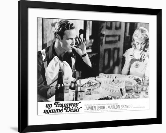 A Streetcar Named Desire, French Movie Poster, 1951-null-Framed Art Print