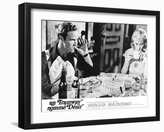 A Streetcar Named Desire, French Movie Poster, 1951-null-Framed Art Print