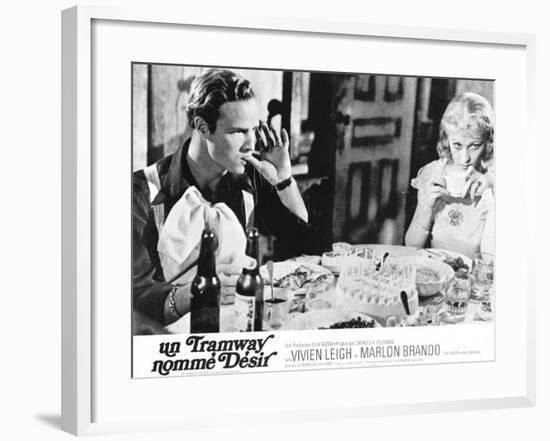 A Streetcar Named Desire, French Movie Poster, 1951-null-Framed Art Print