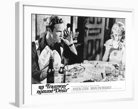 A Streetcar Named Desire, French Movie Poster, 1951-null-Framed Art Print