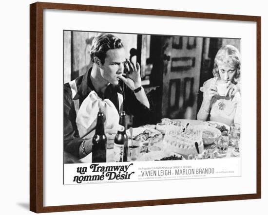 A Streetcar Named Desire, French Movie Poster, 1951-null-Framed Art Print