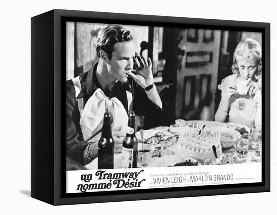 A Streetcar Named Desire, French Movie Poster, 1951-null-Framed Stretched Canvas