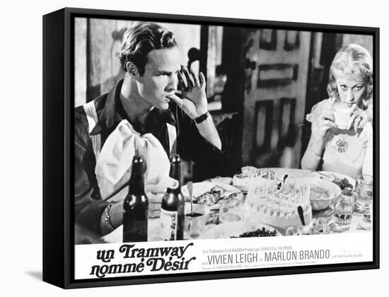 A Streetcar Named Desire, French Movie Poster, 1951-null-Framed Stretched Canvas