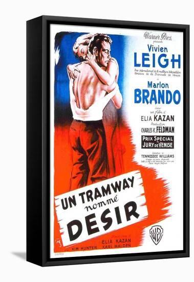 A Streetcar Named Desire, French Movie Poster, 1951-null-Framed Stretched Canvas