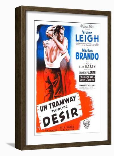 A Streetcar Named Desire, French Movie Poster, 1951-null-Framed Art Print