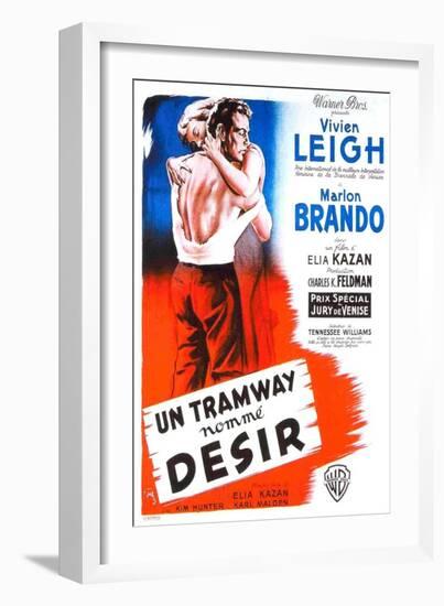 A Streetcar Named Desire, French Movie Poster, 1951-null-Framed Art Print