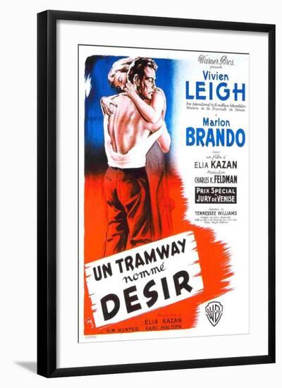 A Streetcar Named Desire, French Movie Poster, 1951-null-Framed Art Print