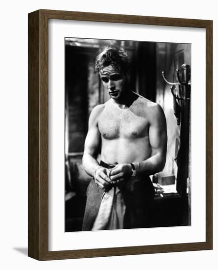 A Streetcar Named Desire, Marlon Brando, 1951-null-Framed Photo