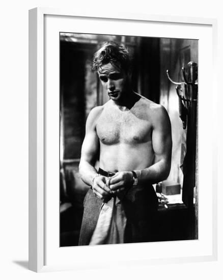 A Streetcar Named Desire, Marlon Brando, 1951-null-Framed Photo