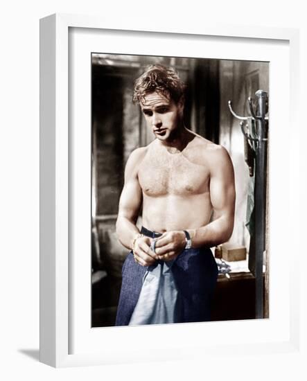 A Streetcar Named Desire, Marlon Brando, 1951-null-Framed Photo