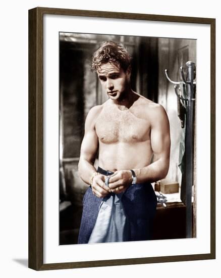 A Streetcar Named Desire, Marlon Brando, 1951-null-Framed Photo