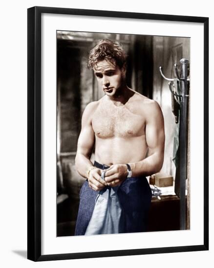 A Streetcar Named Desire, Marlon Brando, 1951-null-Framed Photo