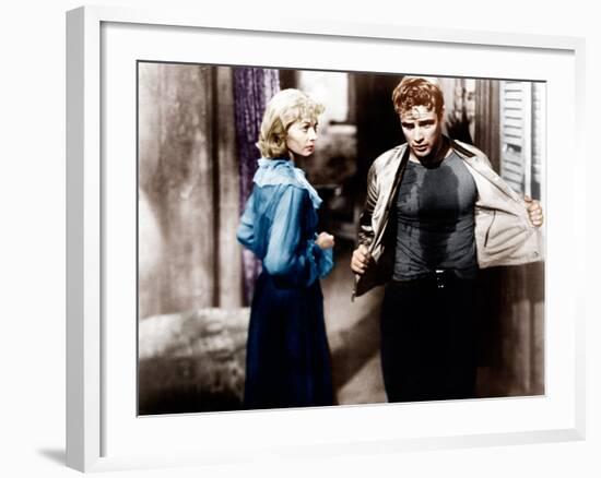 A Streetcar Named Desire, Vivien Leigh, Marlon Brando, 1951-null-Framed Photo