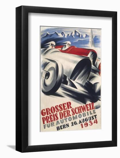A Striking Poster for the Grand Prix of Switzerland Held at Bern-null-Framed Photographic Print