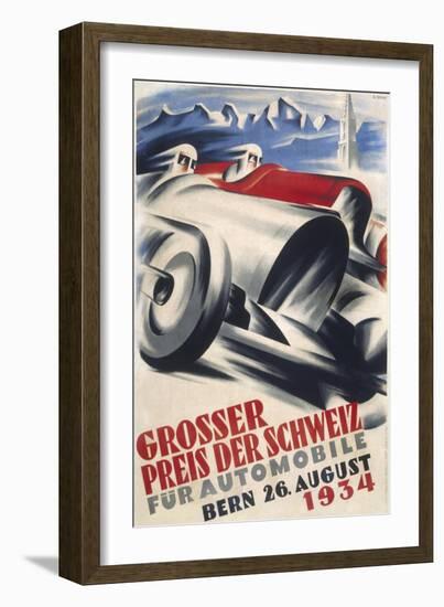 A Striking Poster for the Grand Prix of Switzerland Held at Bern-null-Framed Photographic Print