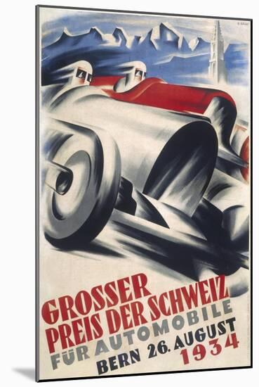 A Striking Poster for the Grand Prix of Switzerland Held at Bern-null-Mounted Photographic Print