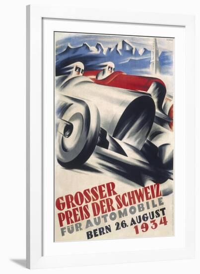 A Striking Poster for the Grand Prix of Switzerland Held at Bern-null-Framed Photographic Print