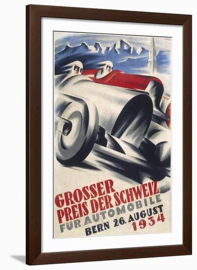 A Striking Poster for the Grand Prix of Switzerland Held at Bern-null-Framed Photographic Print