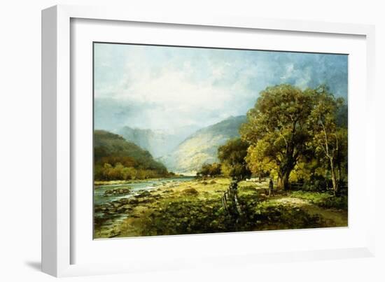 A Stroll Along the River-Melrose Andrew-Framed Giclee Print