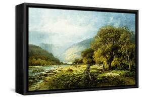 A Stroll Along the River-Melrose Andrew-Framed Stretched Canvas