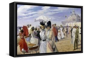 A Stroll at the Seaside, Ostend-Carl Hermann Kuechler-Framed Stretched Canvas