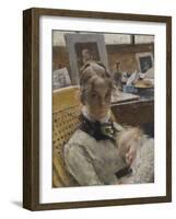 A Studio Idyll: The Artist's Wife and their Daughter Suzanne, 1885-Carl Larsson-Framed Giclee Print