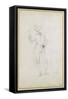 A Study for a Figure in an Adoration of the Magi (Black Chalk with Pen and Brown Ink on White Paper-Pietro Perugino-Framed Stretched Canvas